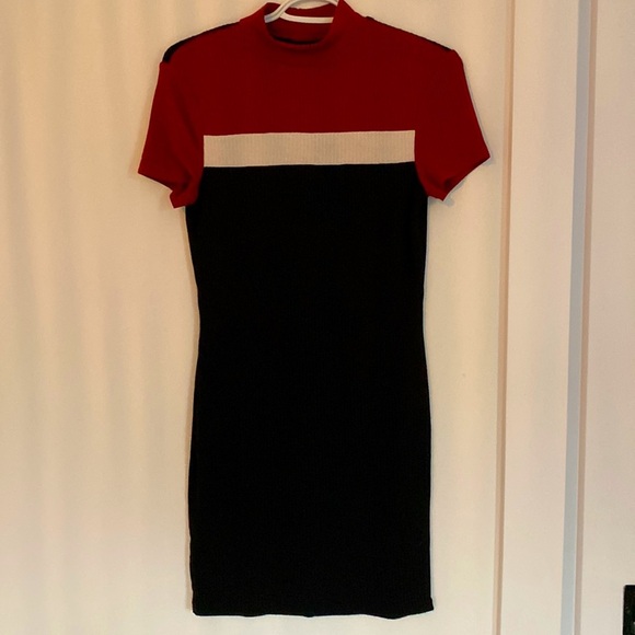 Ribbed Colourblock T-shirt Dress - Picture 1 of 3